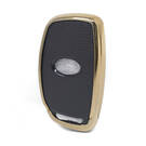 Кожаный чехол с нано-золотом для Hyundai Key 3B, черный HY-A13J3A | МК3 -| thumbnail