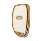 Кожаный чехол Nano Gold для Hyundai Key 3B White HY-A13J3A | МК3 -| thumbnail