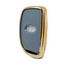 Nano Gold Leather Cover For Hyundai Key 3B Gray HY-A13J3A | MK3 -| thumbnail