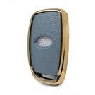 Кожаный чехол Nano Gold для Hyundai Key 3B Grey HY-A13J3B | МК3 -| thumbnail