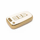 New Aftermarket Nano High Quality Gold Leather Cover For Hyundai Remote Key 3 Buttons White Color HY-G13J | Emirates Keys -| thumbnail