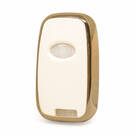 Кожаный чехол Nano Gold для Hyundai Key 3B White HY-G13J | МК3 -| thumbnail