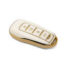New Aftermarket Nano High Quality Gold Leather Cover For Xpeng Remote Key 4 Buttons White Color XP-A13J | Emirates Keys -| thumbnail