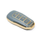 Novo aftermarket nano capa de couro dourado de alta qualidade para chave remota xpeng 4 botões cor cinza XP-A13J | Chaves dos Emirados -| thumbnail