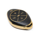 Novo aftermarket nano capa de couro dourado de alta qualidade para chave remota xpeng 4 botões cor preta XP-B13J | Chaves dos Emirados -| thumbnail