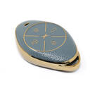 New Aftermarket Nano High Quality Gold Leather Cover For Xpeng Remote Key 4 Buttons Gray  Color XP-B13J | Emirates Keys -| thumbnail