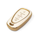 New Aftermarket Nano High Quality Gold Leather Cover For Chevrolet Remote Key 4 Buttons White Color CRL-B13J4 | Emirates Keys -| thumbnail