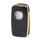 Кожаный чехол с нано-золотом Changan Flip Key 3B, черный CA-B13J | МК3 -| thumbnail