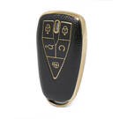 Nano High Quality Gold Leather Cover For Changan Remote Key 5 Buttons Black Color CA-C13J5