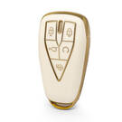 Nano High Quality Gold Leather Cover For Changan Remote Key 5 Buttons White Color CA-C13J5