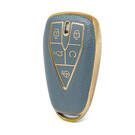 Nano High Quality Gold Leather Cover For Changan Remote Key 5 Buttons Gray Color CA-C13J5