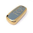 Novo aftermarket nano capa de couro dourado de alta qualidade para chave remota grande parede 3 botões cor cinza GW-A13J | Chaves dos Emirados -| thumbnail