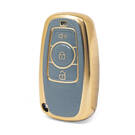 Nano Funda de cuero dorado de alta calidad para mando a distancia Great Wall, 3 botones, Color gris, GW-A13J