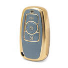 Nano High Quality Gold Leather Cover For Great Wall Remote Key 3 Buttons Gray Color GW-A13J