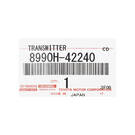 Nouvelle clé télécommande intelligente d'origine / OEM Toyota Rav4 2019-2023 3 boutons 433 MHz Numéro de pièce OEM : 8990H-42240 / 8990H-42200 - ID FCC : B2T2K2R | Clés Emirates -| thumbnail