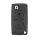 Peugeot 407 Flip Remote Key Shell 2 botões com suporte de bateria VA2 Blade