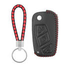 Funda de cuero para Fiat Flip Remote Key 3 Botones FIA-B