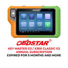 La suscripción anual de Obdstar Key Master G3 / X300 Classic G3 expiró por 5 meses y más