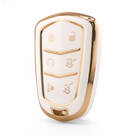 Housse Nano de haute qualité pour clé télécommande Cadillac 6 boutons couleur blanche CDLC-A11J6
