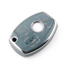 New Aftermarket Nano High Quality Cover For Mercedes Remote Key 3 Button Gray Color Silver Frame Benz-A11Y3 | Emirates Keys -| thumbnail