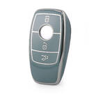 Nano High Quality Cover For Mercedes Remote Key 3 Button Gray Color Silver Frame Benz-B11Y3