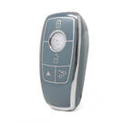 Nano High Quality Cover For Mercedes Remote Key 4 Button Gray Color Silver Frame Benz-B11Y4