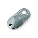 New Aftermarket Nano High Quality Cover For Mercedes Remote Key 3 Button Gray Color Silver Frame Benz-C11Y | Emirates Keys -| thumbnail
