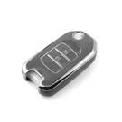 Nueva funda nano de alta calidad para mando a distancia Honda de 2 botones, color gris oscuro, marco plateado HD-B11Y2 | Emirates Keys -| thumbnail