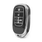 Funda nano de alta calidad para llave remota Honda de 4 botones, color negro, marco plateado HD-G11Y4A