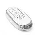 Coque Nano de rechange de haute qualité pour clé télécommande Honda 5 boutons, blanche, cadre argenté, HD-G11Y5 | Emirates Keys -| thumbnail