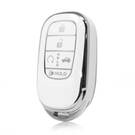 Coque Nano haute qualité pour télécommande Honda 5 boutons, cadre argenté, couleur blanche, HD-G11Y5
