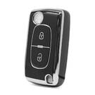 Nano High Quality Cover For Peugeot Remote Key 2 Button Black Color Silver Frame PG-D11Y2