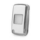 Nano funda para mando a distancia Peugeot de 3 botones, color blanco, marco plateado, PG-D11Y3 | MK3 -| thumbnail