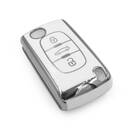 Nueva funda nano de alta calidad para mando a distancia Peugeot de 3 botones, color blanco, marco plateado PG-D11Y3 | Emirates Keys -| thumbnail