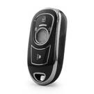 Funda nano de alta calidad para mando a distancia Buick de 4 botones, color negro, marco plateado BK-A11Y4B