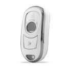 Funda nano de alta calidad para mando a distancia Buick de 4 botones, color blanco, marco plateado BK-A11Y4B