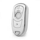 Funda nano de alta calidad para mando a distancia Buick de 5 botones, color blanco, marco plateado BK-A11Y5B