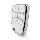 Funda nano de alta calidad para mando a distancia Buick de 5 botones, color blanco, marco plateado BK-D11Y5A