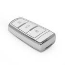 Nueva funda nano de alta calidad para mando a distancia Volkswagen de 3 botones, color blanco, marco plateado, VW-C11Y | Emirates Keys -| thumbnail