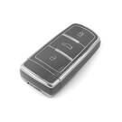 Nueva funda nano de alta calidad para mando a distancia Volkswagen de 3 botones, color gris oscuro, marco plateado, VW-C11Y | Emirates Keys -| thumbnail