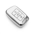 New Aftermarket Nano High Quality Cover For Volkswagen Remote Key 3 Button White Color Silver Frame VW-D11Y3 | Emirates Keys -| thumbnail
