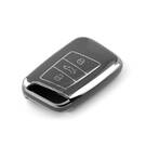 Nueva funda nano de alta calidad para mando a distancia Volkswagen de 3 botones, color gris oscuro, marco plateado, VW-D11Y3 | Emirates Keys -| thumbnail