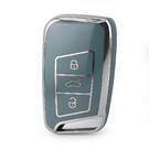 Nano High Quality Cover For Volkswagen Remote Key 3 Button Gray Color Silver Frame VW-D11Y3