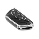 New Aftermarket Nano High Quality Cover For Volkswagen Remote Key 3 Button Black Color Silver Frame VW-G11Y | Emirates Keys -| thumbnail