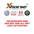 Xhorse Volkswagen MQB ajouter une clé et toutes les clés d'activation perdues