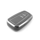 Nueva funda nano de alta calidad para mando a distancia Toyota de 2 botones, color gris oscuro, marco plateado TYT-B11Y2 | Emirates Keys -| thumbnail