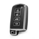 Funda nano de alta calidad para mando a distancia Toyota de 4 botones, color negro, marco plateado TYT-D11Y4
