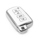 Nueva funda nano de alta calidad para mando a distancia Toyota de 4 botones, color blanco, marco plateado TYT-D11Y4 | Emirates Keys -| thumbnail