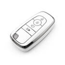 Nueva funda nano de alta calidad para mando a distancia Ford de 4 botones, color blanco, marco plateado, Ford-B11Y4B | Emirates Keys -| thumbnail