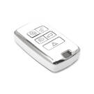 Coque Nano de rechange de haute qualité pour clé télécommande Land Rover 5 boutons, blanche, cadre argenté, LR-B11Y | Emirates Keys -| thumbnail